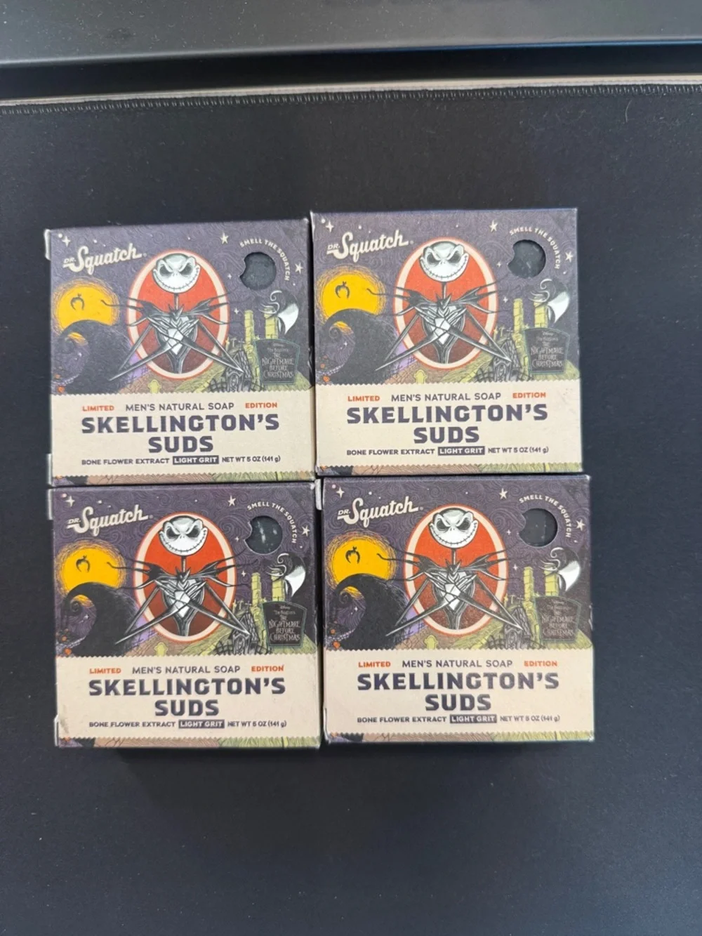 Dr. Squatch Men's Nightmare Before Christmas SET OF 4 Soap Bars Limited Ed. NEW